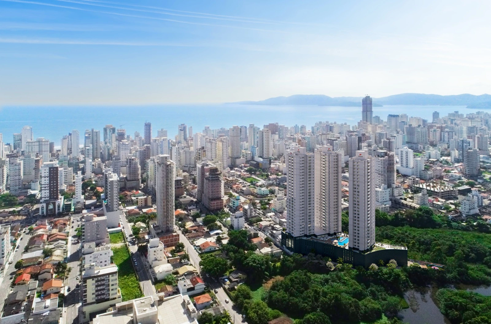 Vista aérea do empreendimento